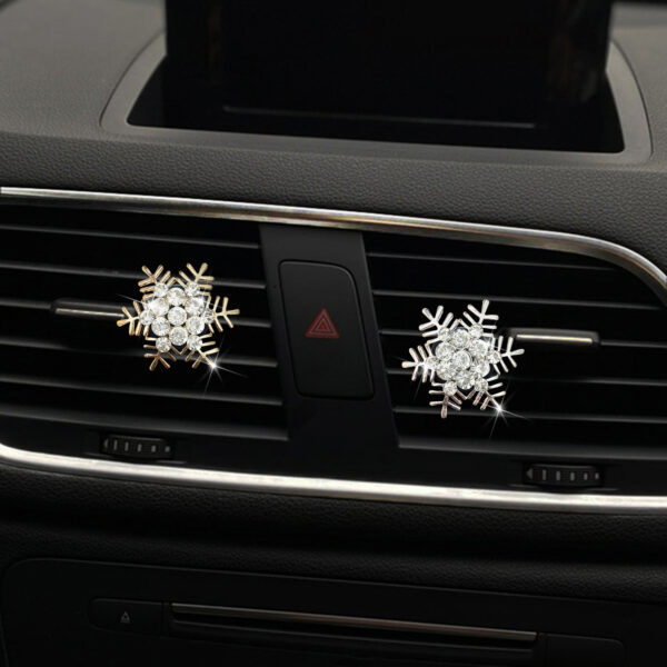 Wholesale Rhinestone Metal Snowflake Car Perfume Decoration Clip