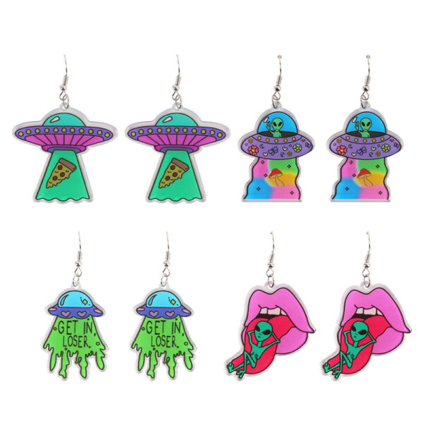 O1CN018q8fpw27ScTNw6NC1_3843297796-0-cib Wholesale Punk Alien Acrylic Earrings