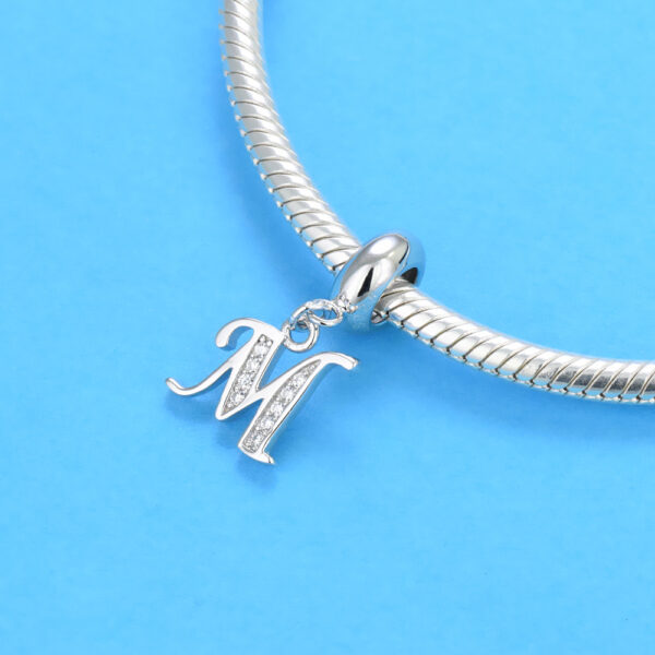 Wholesale 2CM×1CM Sterling Silver Alphabet Accessories Beads