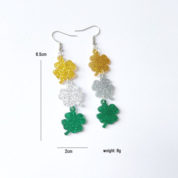O1CN018r1UiH1ZFcLzK7BuC_1794553165-0-cib Wholesale Jewelry St. Patrick's Day Lucky Glitter Acrylic Earrings
