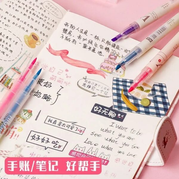 Wholesale Plastic 6-color Set Double-ended Highlighter