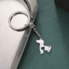Wholesale Titanium Steel Hollow Dog Cat Keychain