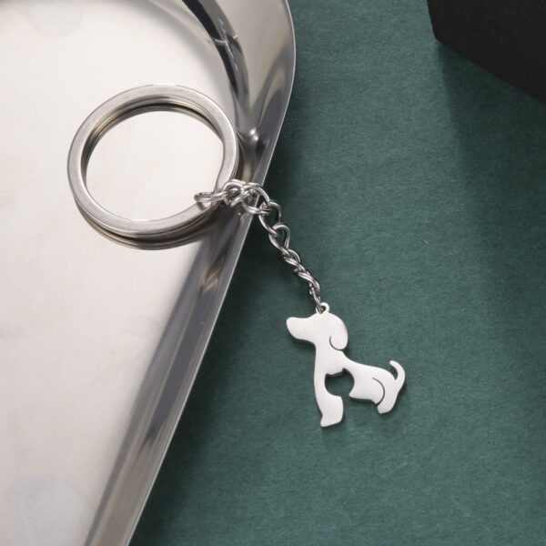 Wholesale Titanium Steel Hollow Dog Cat Keychain