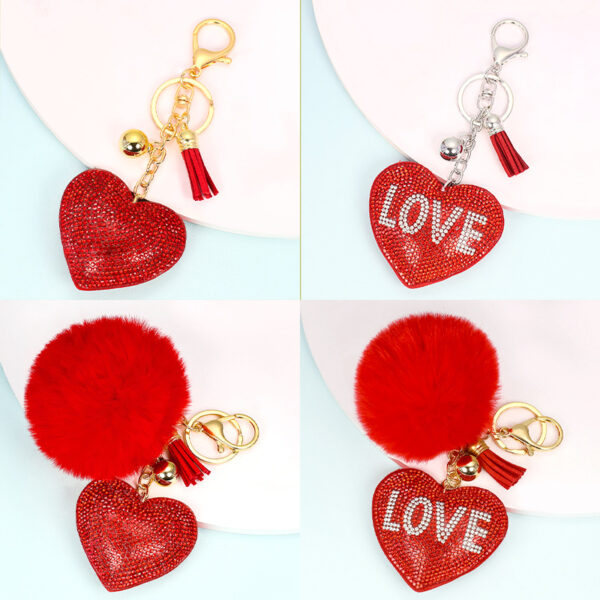 Wholesale Love Hair Ball Zinc Alloy Keychain