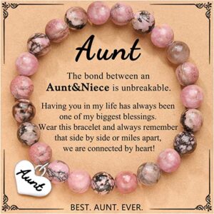 Aunt card + black line red stone love bracelet