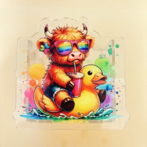 B252-little yellow duck cow pen holder