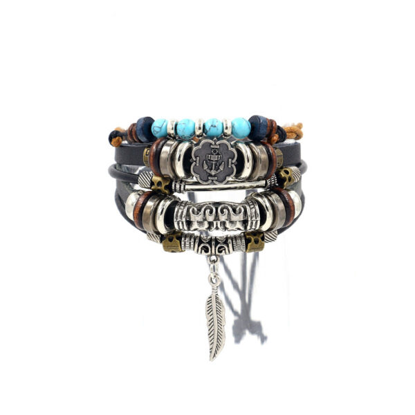 O1CN018zewkh1dLo335rWc1_3010463720-0-cib Wholesale alloy anchor cowhide bracelet turquoise beaded multi-layer braided bracelet