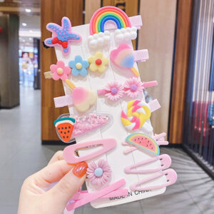 5# pink starfish + rainbow 14 piece set (without card)