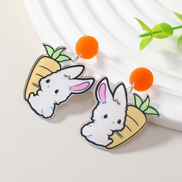 Wholesale Easter Cartoon Bunny Carrot Acrylic Earrings