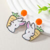 Wholesale Easter Cartoon Bunny Carrot Acrylic Earrings