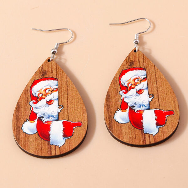 O1CN0190RV2d1vac8Af9uD9_2866776189-0-cib Wholesale Christmas Cartoon Santa Claus Drop Shape Wooden Earrings
