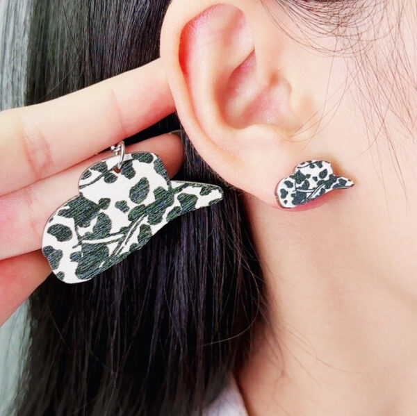 Wholesale Large Bull Head Small Bull Head Wood Earrings