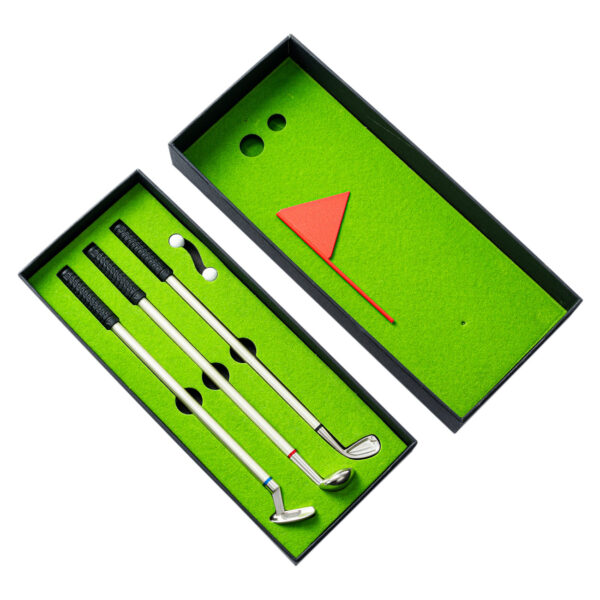 Wholesale Mini Golf Club Metal Ballpoint Pen Gift Box Set