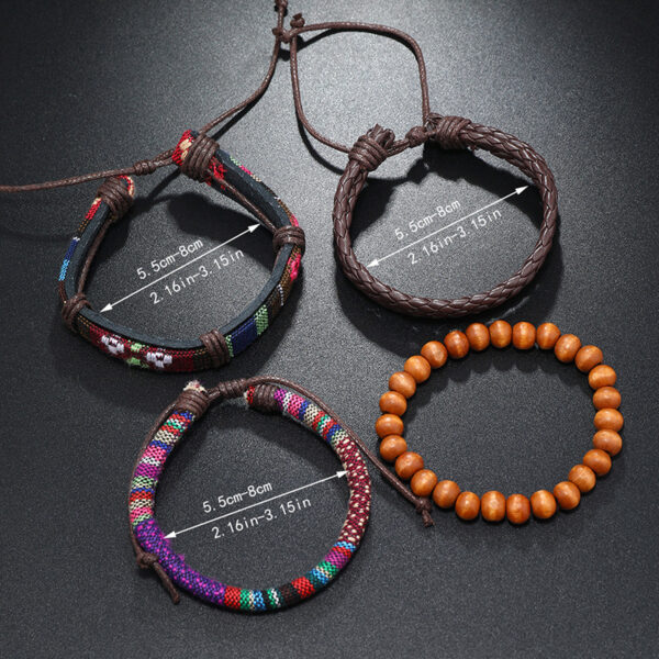 Wholesale Handwoven Bohemian Retro Diy 4 Piece Bracelet Set