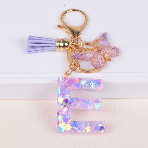 Wholesale Snowflake Love Sequin Letter Resin Keychains