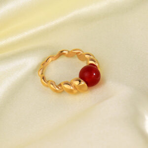 18K Gold red agate / 5.