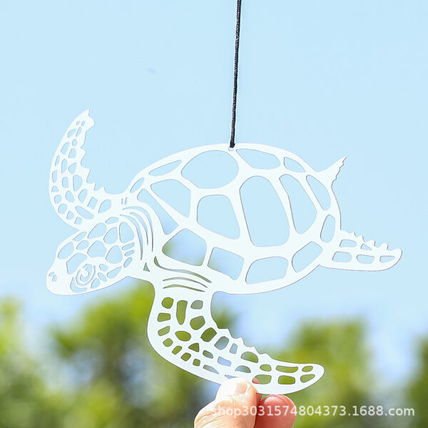 Wholesale Metal Flat Hollow Turtle Rotating Wind Chimes