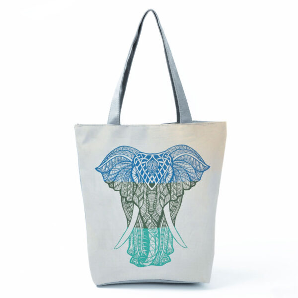 O1CN0193pFAI1o1cbDQEvnQ_3208145165-0-cib Wholesale Polyester Elephant Print Tote Bag
