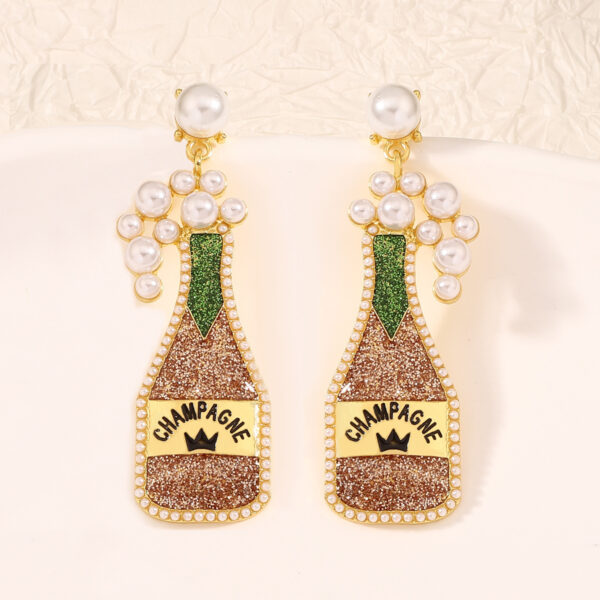 Wholesale Carnival Wine Bottle Zinc Alloy  Mardi Gras Earrings