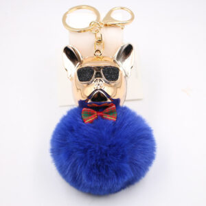Sapphire Blue / Cool Dog fur ball keychain