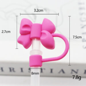 Silicone Rose Bow 8mm / Bagged without straw