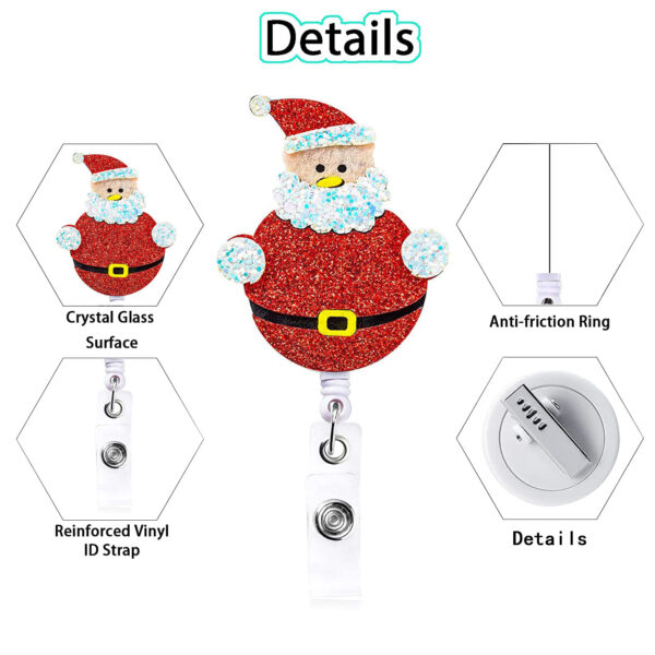 O1CN0196MpSc2EP8rxKRzkY_2214963228736-0-cib Wholesale Christmas Felt Easy Pull Buckle Cute Retractable Rotating ID Buckle