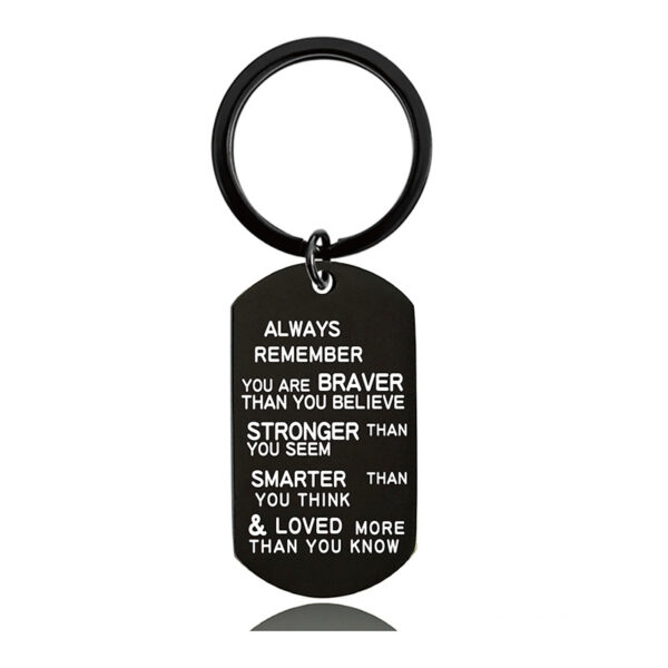 Wholesale Black Engraved Metal Keychains