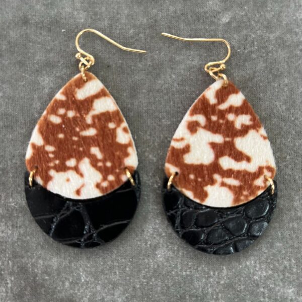 O1CN0197L2JD1DWBAA3Hcj7_2213358950223-0-cib Wholesale Cow Wood Grain Artificial Leather Earrings