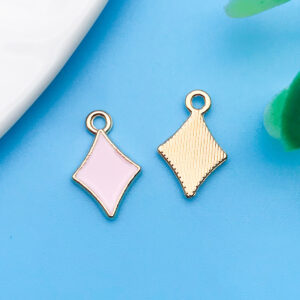 1 piece of 10x15mm oil dripping pink diamond squares-11894-0.4g