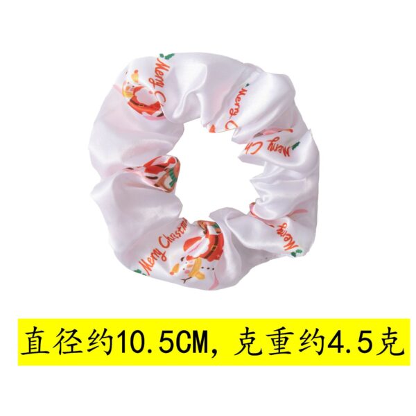Wholesale Satin Printed Christmas Fabric Hair Tie