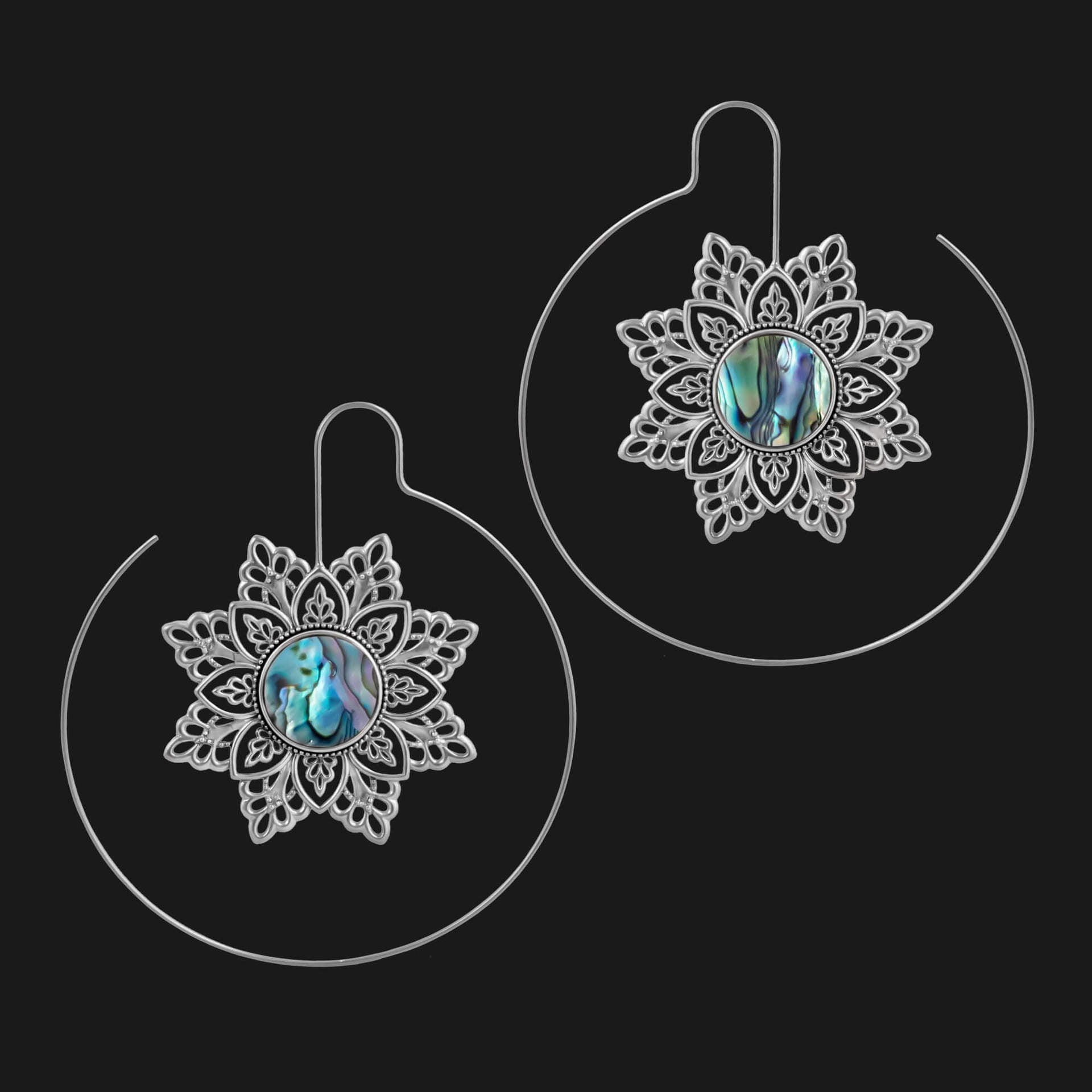 Wholesale Hollow Out Flowers Alloy Earrings