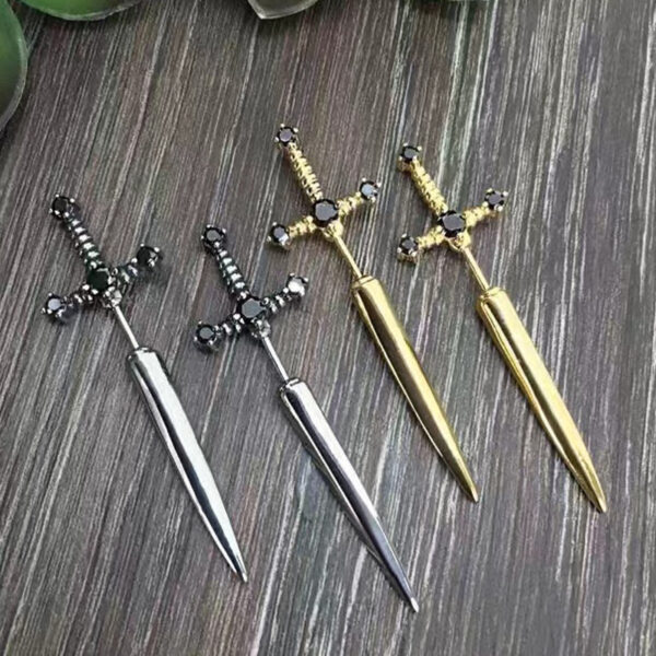 Wholesale New Gothic Sword Ladies Alloy Stud Earrings