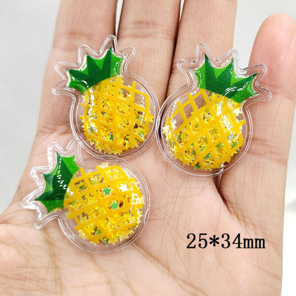 Wholesale Quicksand Fruit PVC Transparent Sequin Children's Hair Clip DIY Accessories