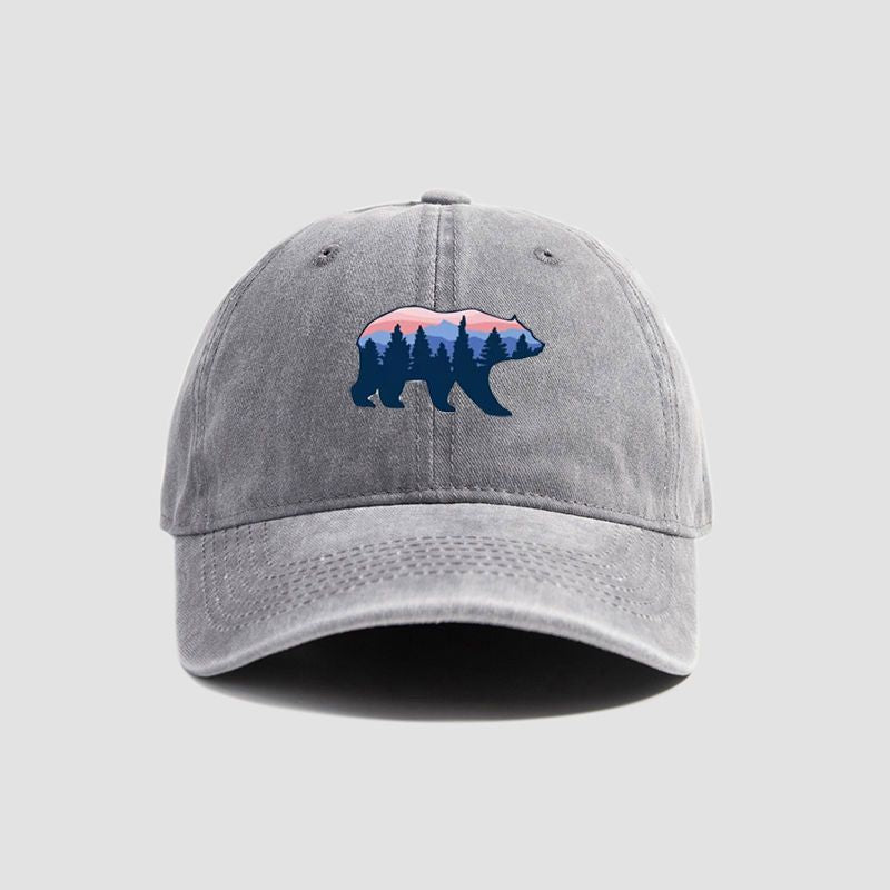 Wholesale lyester Forest Bear Print Baseball Cap