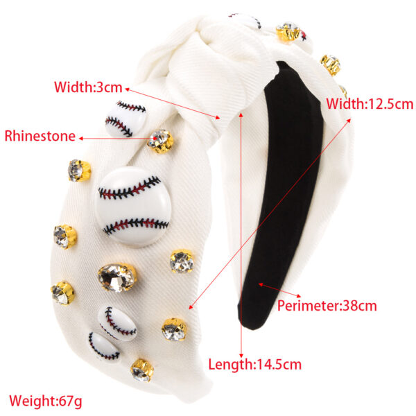 Wholesale Sports Style Basketball Football Baseball Fabric Diamond Headband