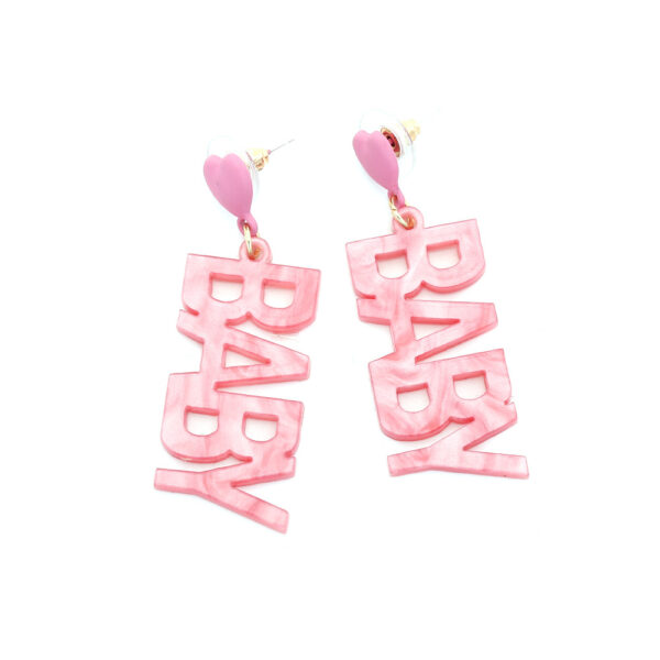 Wholesale Heart English Letter Acrylic Earrings