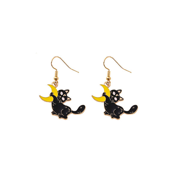 O1CN019B31ZT1onFjbjpkzz_2059265269-0-cib Wholesale Halloween Horror Funny Skull Creative Cat Sun Moon Earrings