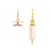 O1CN019BUPtp1VaRt0wK6mk_2212758802669-0-cib Wholesale Gold Syringe Stethoscope Pendant Hanging Earrings