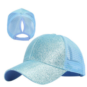 Frosted Pontail Baseball Cap-Blue / Adjustable