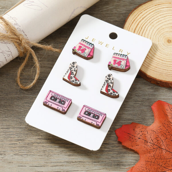 Wholesale of Valentine's Day High Heels, Wooden Earrings