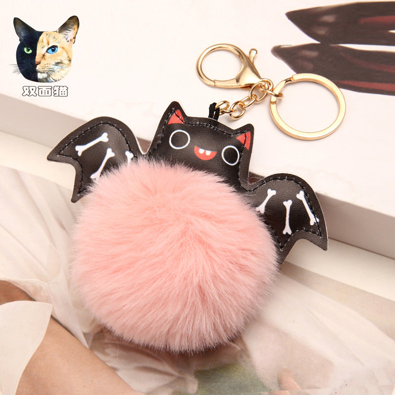 Wholesale Bat Pendant Rex Rabbit Fur Keychains