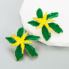 Wholesale Enamel Oil Drip Iris Alloy Earrings