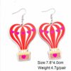 Wholesale Valentine's Day Love Hot Air Balloon Dwarf Lips Wooden Earrings