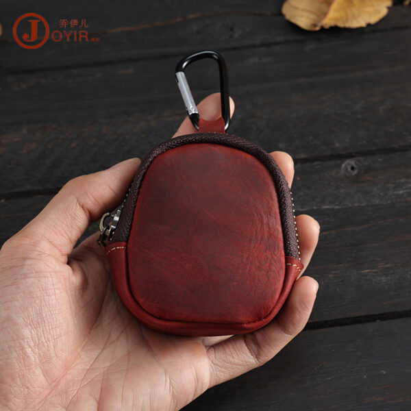 Wholesale Genuine Leather Zipper Pendant Coin Holder Coin Purse