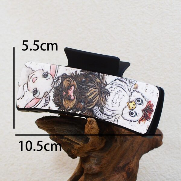 Wholesale Western Style Retro Leopard Print Cross Cow Print Plastic Hair Clip Shark Clip