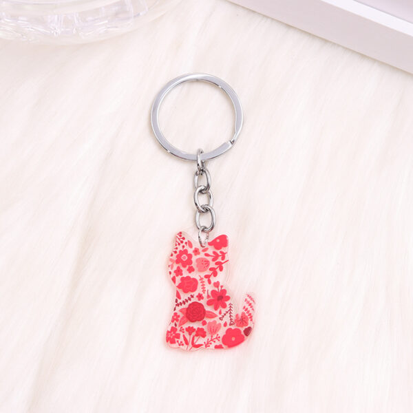 Wholesale Valentine's Day Love Dwarf Flamingo Rainbow Acrylic Keychain