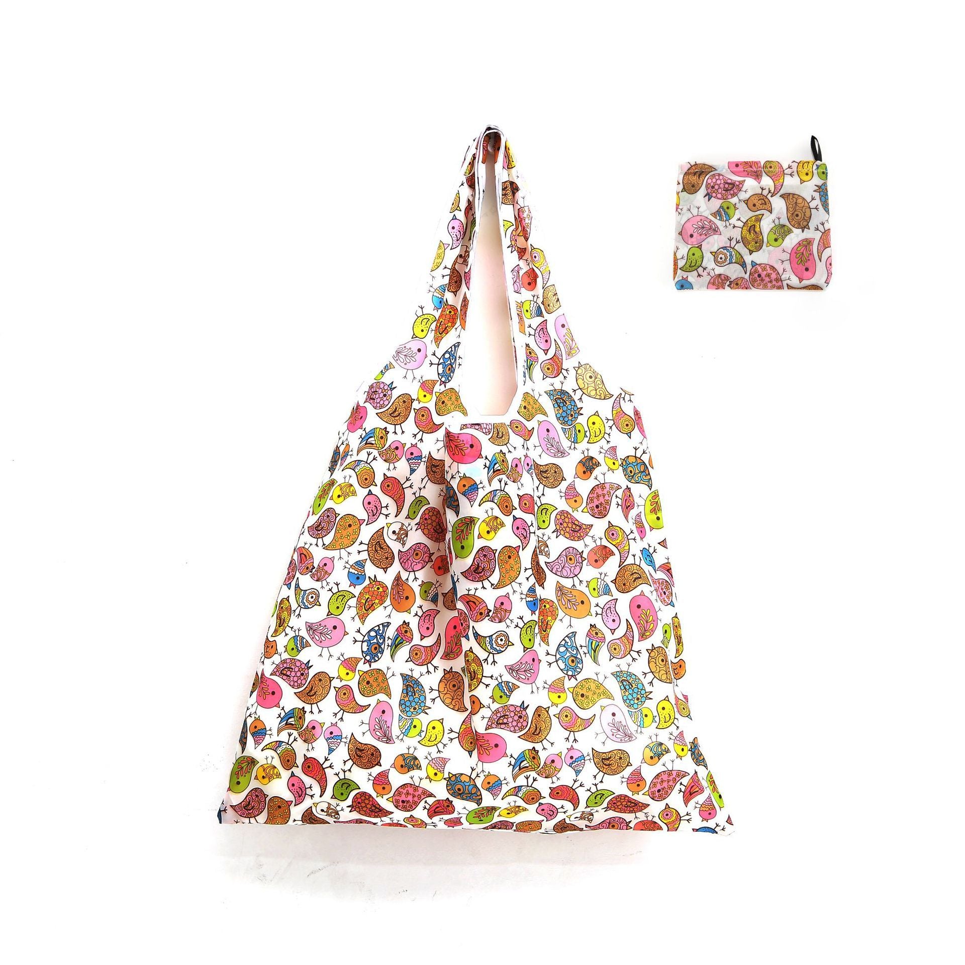 Wholesale lyester Foldable Large Capacity Reusable Shopping Bag