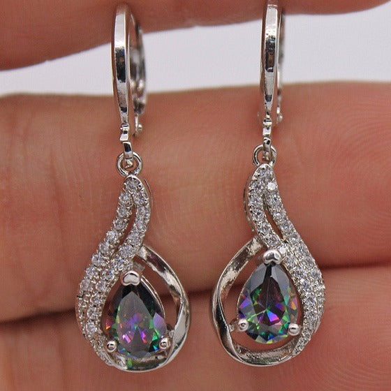 O1CN019L9a0K1XcOuNkGDhK__1734342944-0-cib Wholesale Colorful Earrings Set with Diamond Pear-shaped Earrings