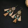 O1CN019Lvjc91onFhHK8Gox_2059265269-0-cib Wholesale Boho Tassel Flowers Alloy Earrings