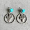 Wholesale Western Style Cactus Sunflower Alloy Turquoise Earrings